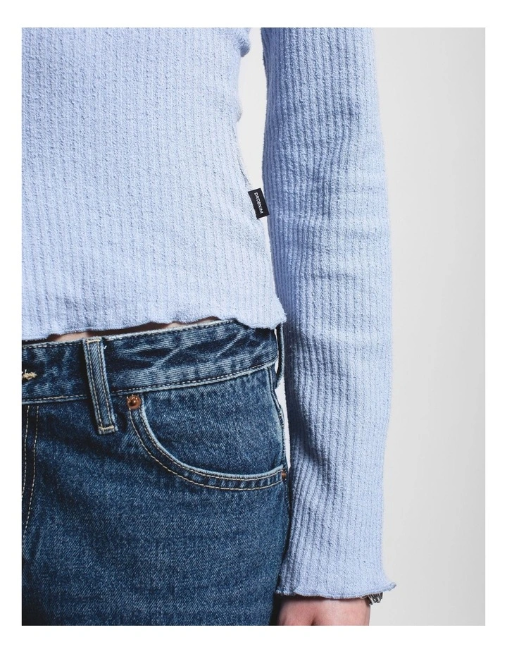 Erica Long Sleeve Rib Top in Zen Blue image 4