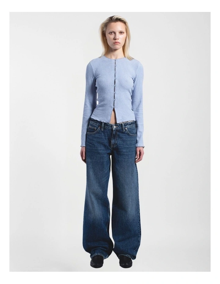 Erica Long Sleeve Rib Top in Zen Blue image 5