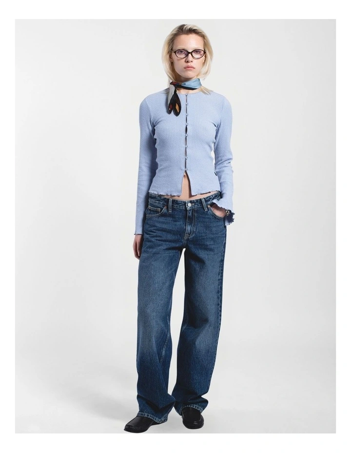 Erica Long Sleeve Rib Top in Zen Blue image 6