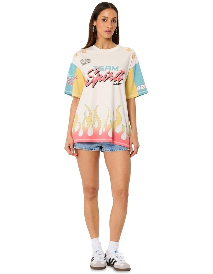 Team Spirit Oversize Tee in Multi image 2