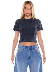 From Heaven Baby Rib Tee in Grey