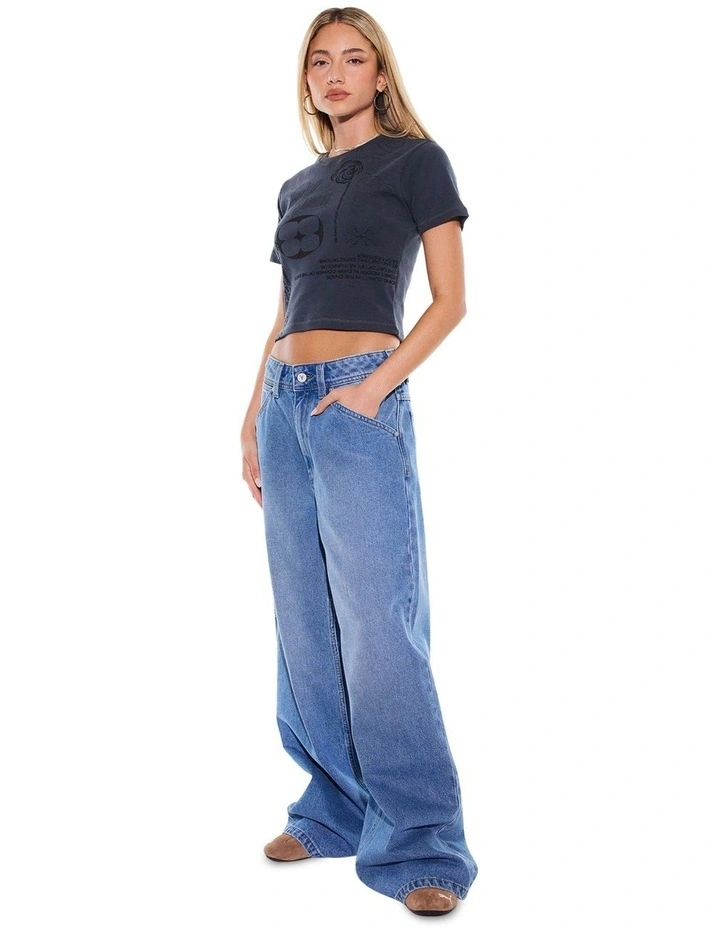 From Heaven Baby Rib Tee in Grey image 3