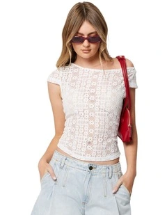 Little Miss Lace Tee in White