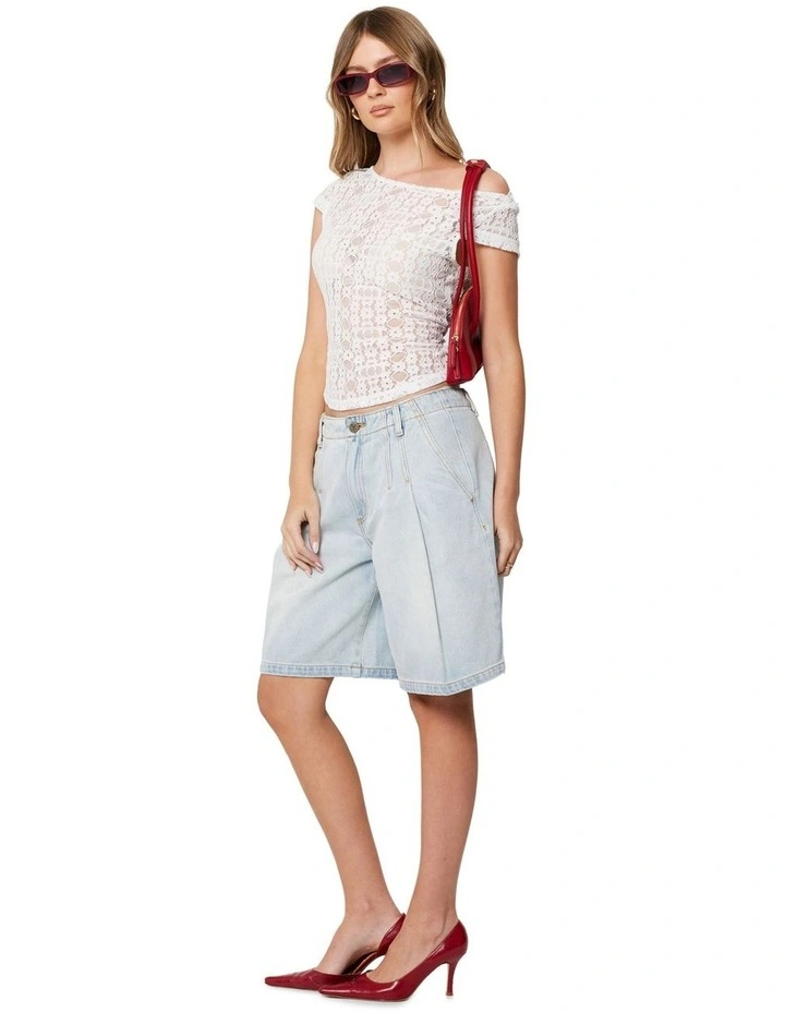 Little Miss Lace Tee in White image 3