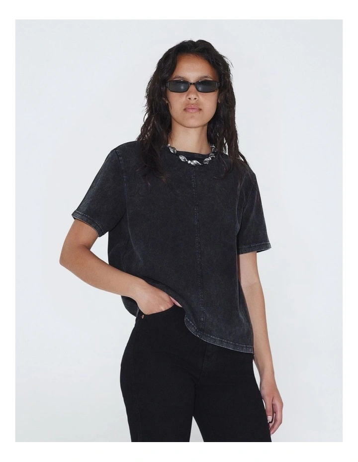 Talia Relaxed Tee in Black Fog image 6