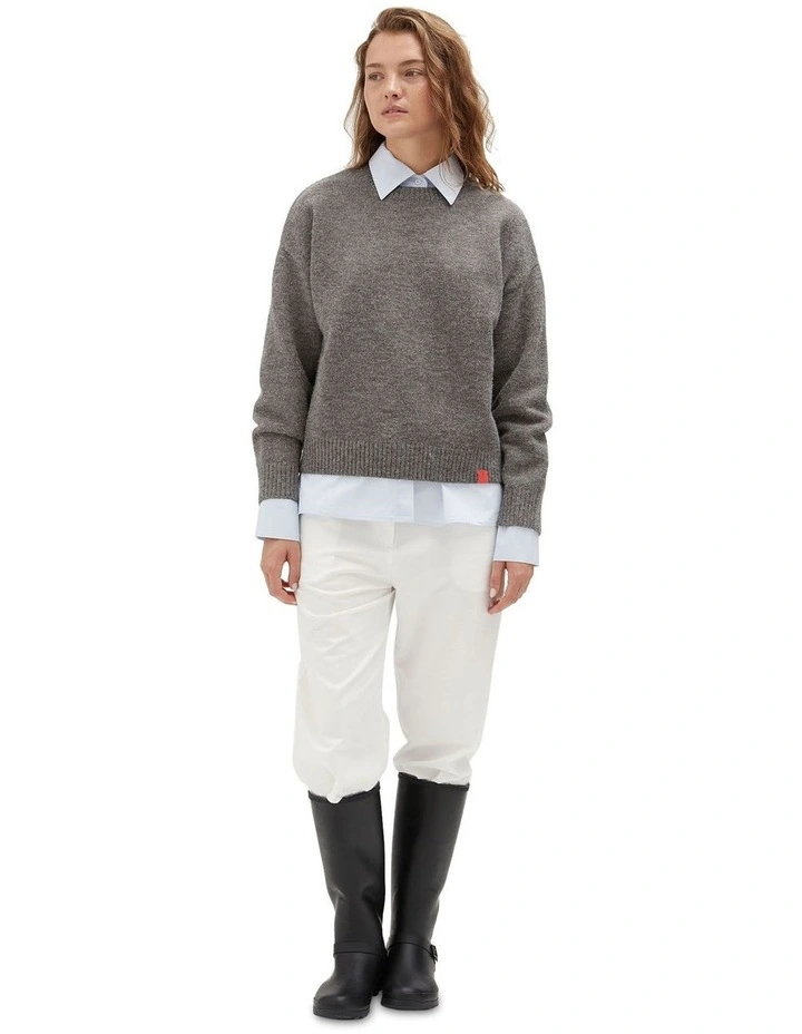 Crew Neck Knit Top in Grey image 1