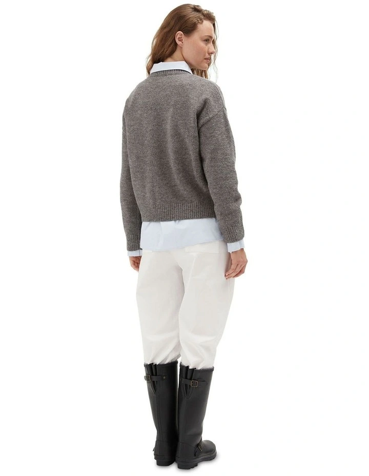 Crew Neck Knit Top in Grey image 2