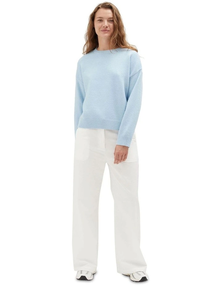 Crew Neck Knit Top in Blue image 1