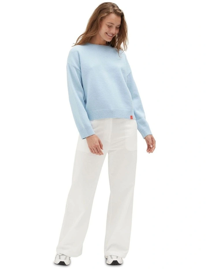 Crew Neck Knit Top in Blue image 4