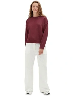 Crew Neck Sweater in Burgundy