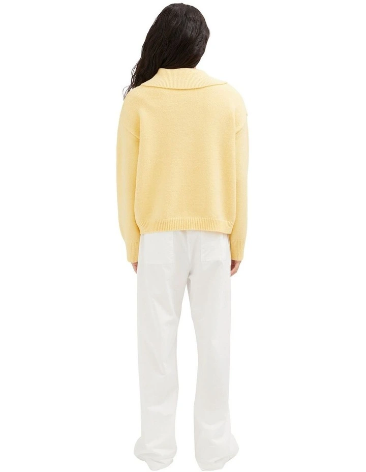 Collared Knit Jumper in Butter image 2