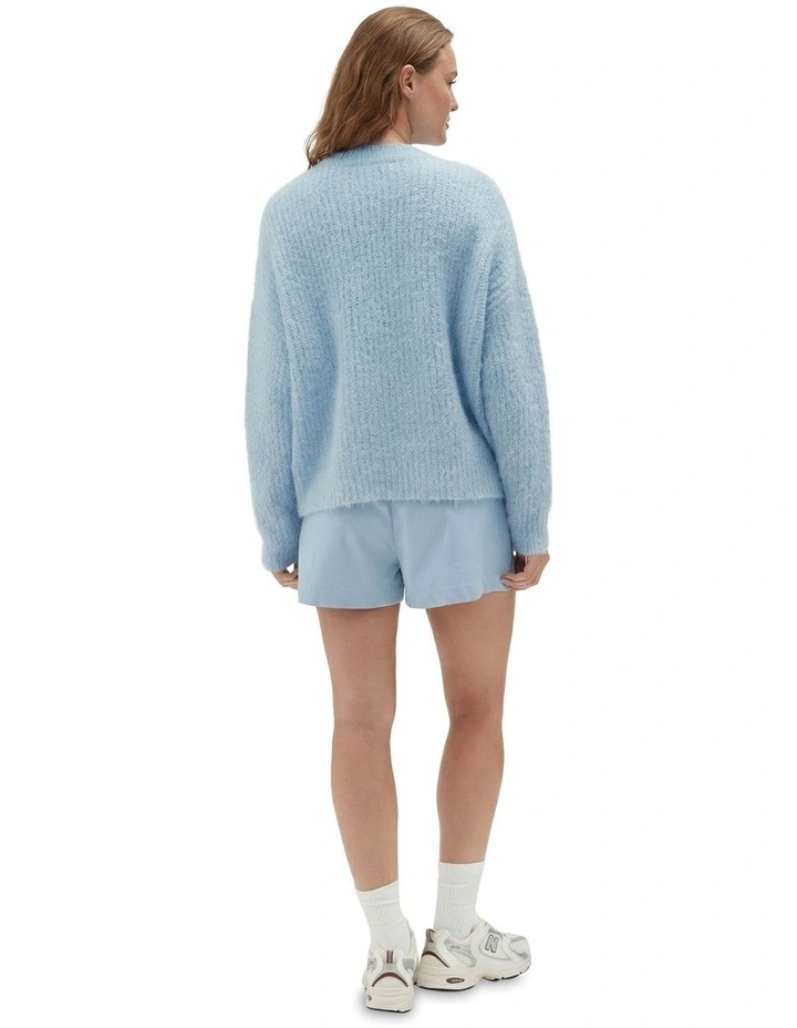 Fluffy Knit Jumper in Blue image 2
