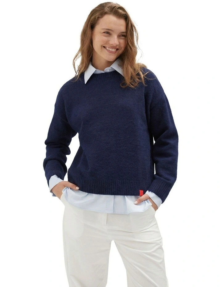 Crew Neck Knit in Navy image 1