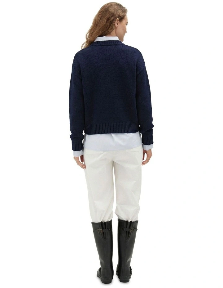 Crew Neck Knit in Navy image 2