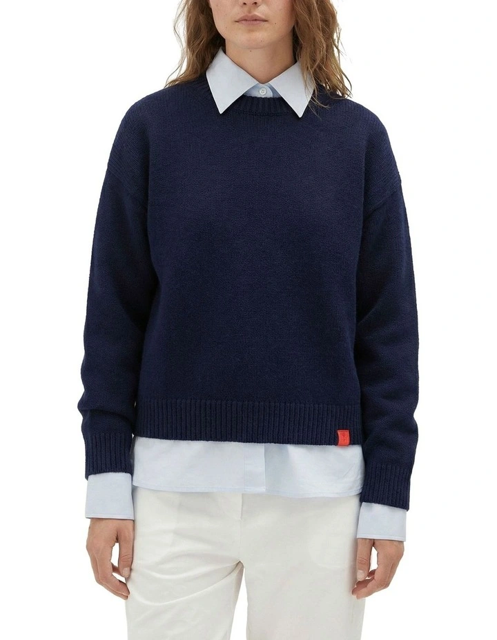 Crew Neck Knit in Navy image 4
