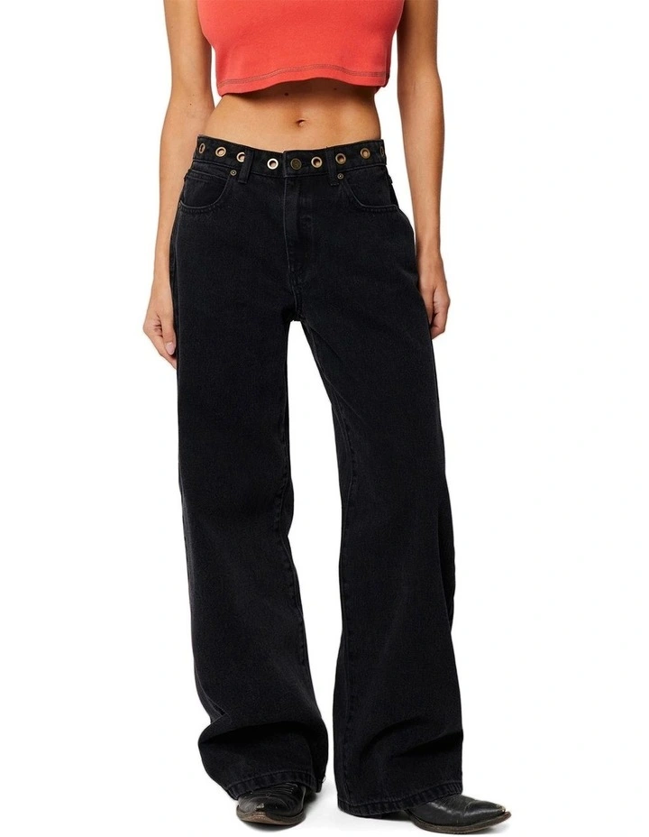 95 Baggy Eyelet Jeans in Brie image 1