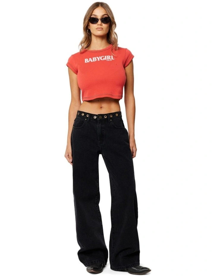 95 Baggy Eyelet Jeans in Brie image 2