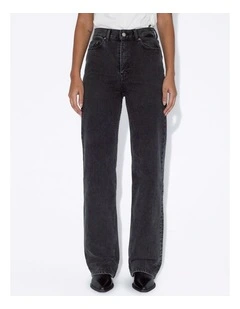 Echo High Straight Jeans in Tar Retro Black