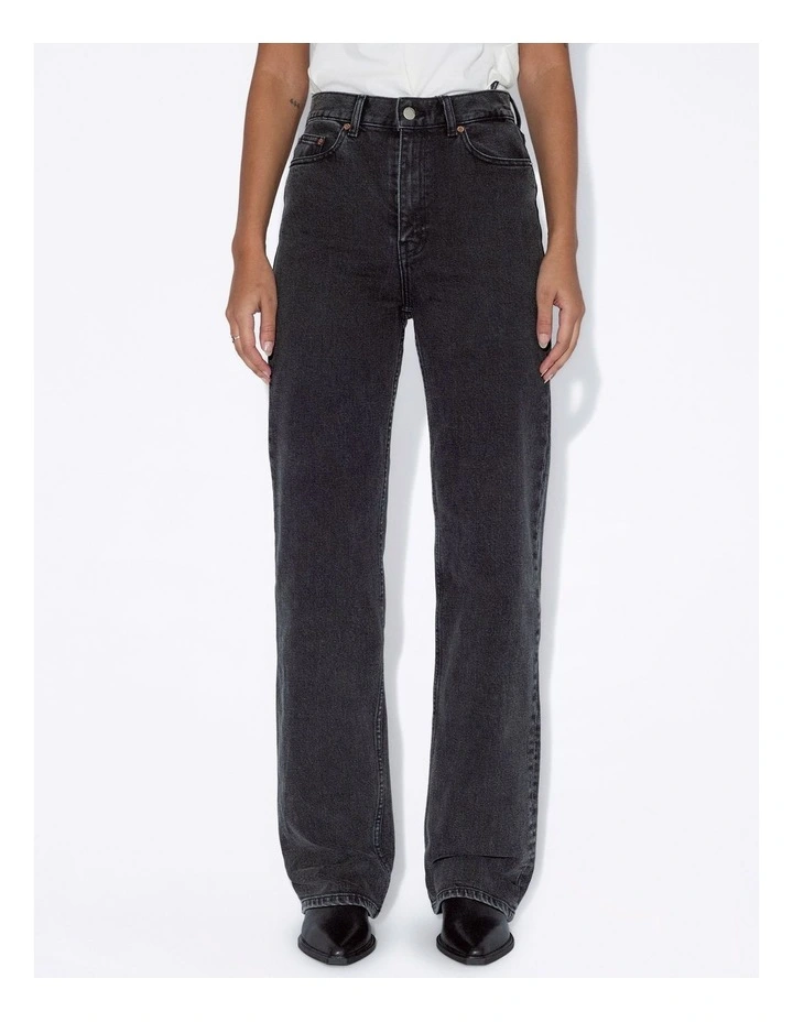 Echo High Straight Jeans in Tar Retro Black image 1