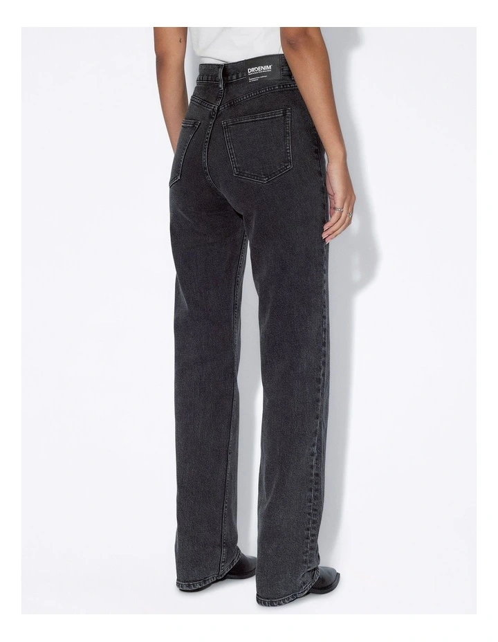 Echo High Straight Jeans in Tar Retro Black image 2