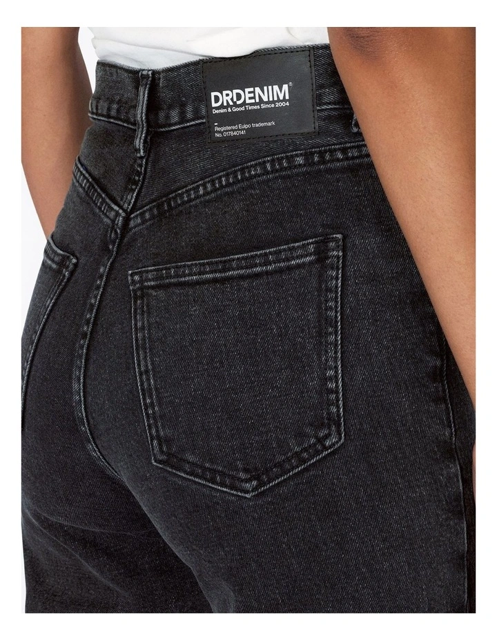 Echo High Straight Jeans in Tar Retro Black image 4