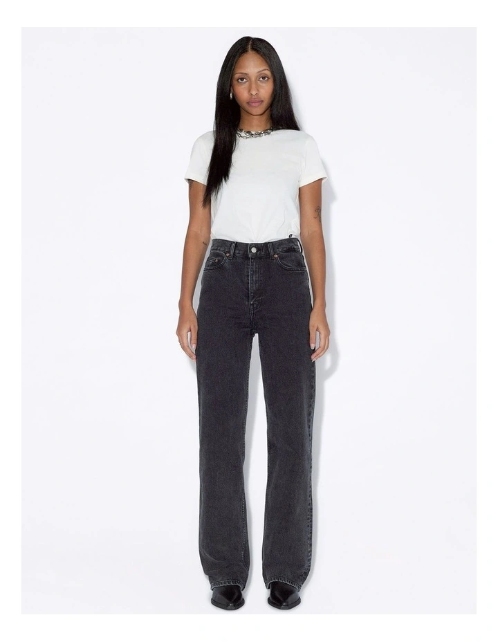 Echo High Straight Jeans in Tar Retro Black image 5