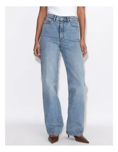 Echo High Straight Jeans in Bay Blue Jay