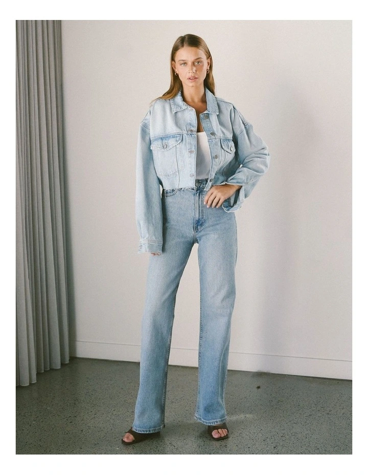 Echo High Straight Jeans in Bay Blue Jay image 7