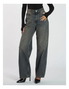 Donna High Relaxed Jeans in Mid Grey Used