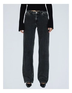Addy Mid Straight Jean in Tar Aged Black