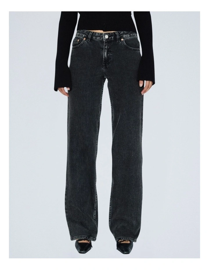Addy Mid Straight Jean in Tar Aged Black image 1