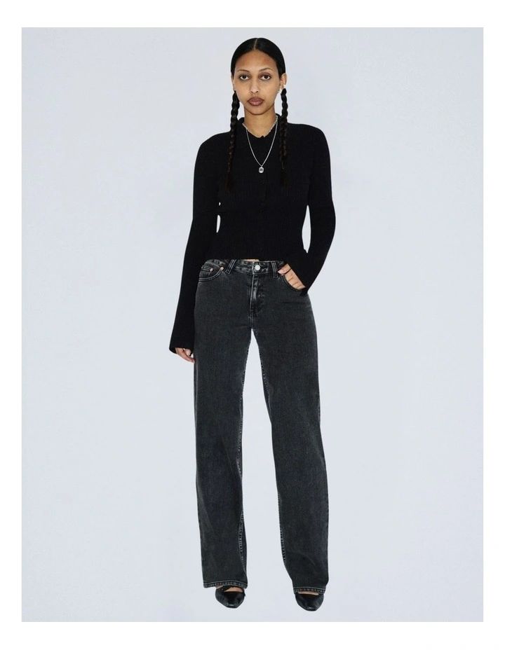 Addy Mid Straight Jean in Tar Aged Black image 4