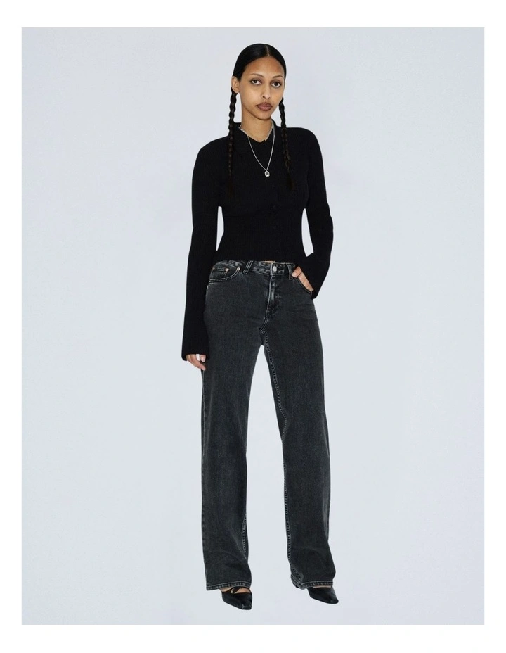 Addy Mid Straight Jean in Tar Aged Black image 5