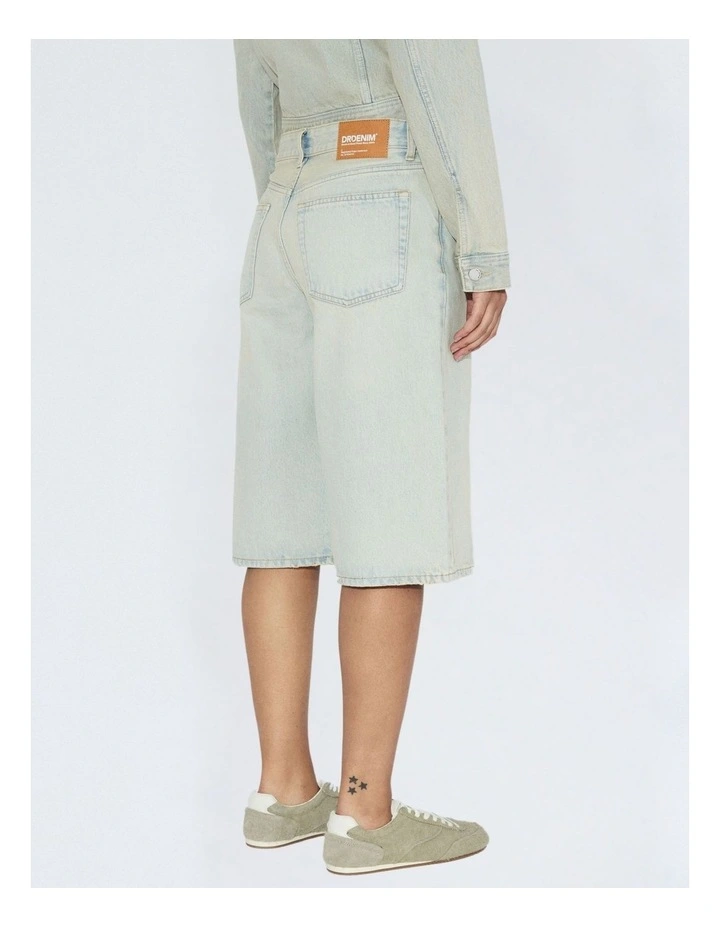 Bree Longline Denim Shorts in Stream Pale Vintage Worn image 2