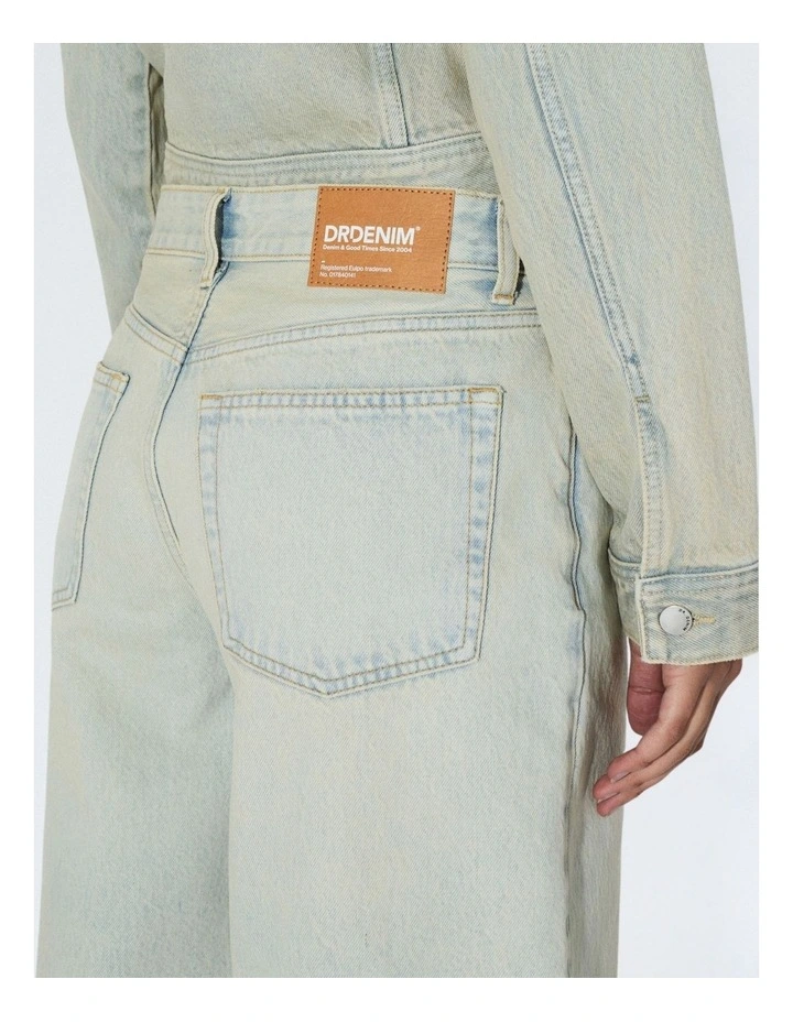 Bree Longline Denim Shorts in Stream Pale Vintage Worn image 4