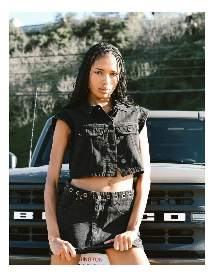 95 Mid Aline Skirt in Brie Eyelet image 5