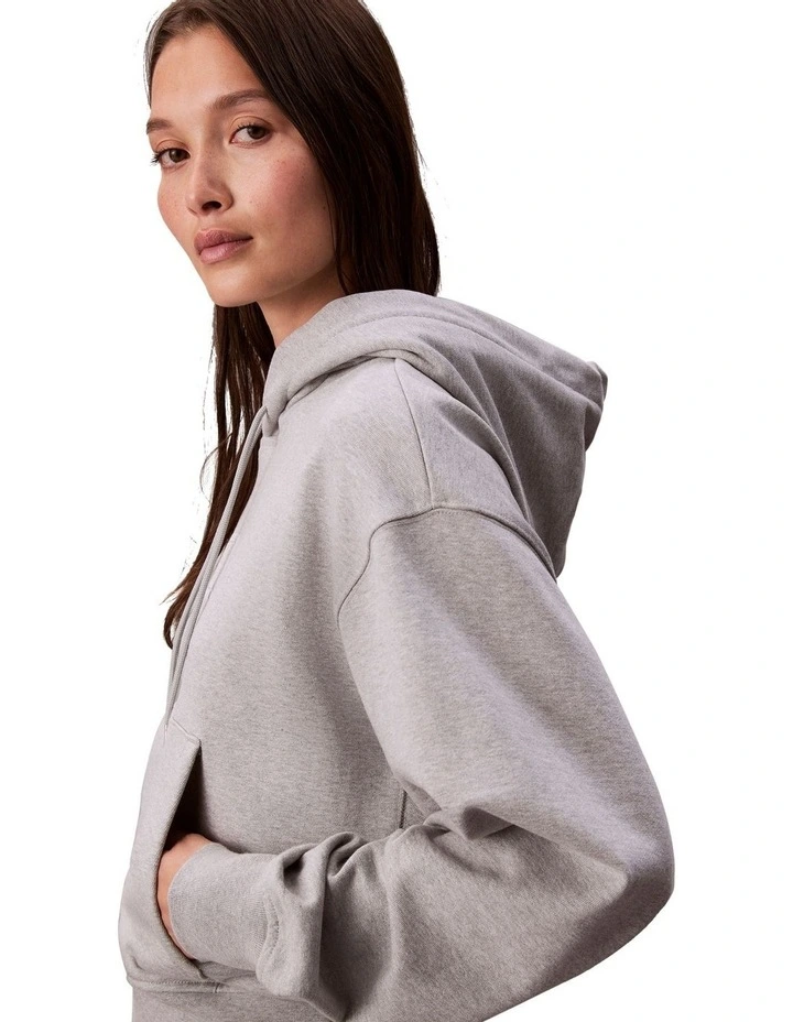 Long Sleeve Premium Terry Emblem Logo Hoodie in Grey image 3