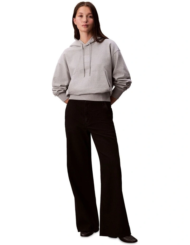 Long Sleeve Premium Terry Emblem Logo Hoodie in Grey image 4