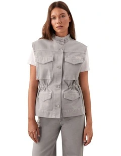 Utility Field Vest in Soft Grey