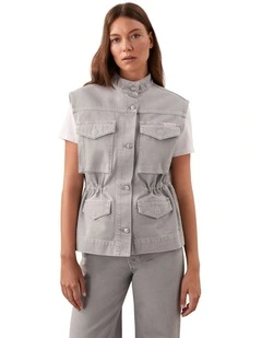 Utility Field Vest in Soft Grey