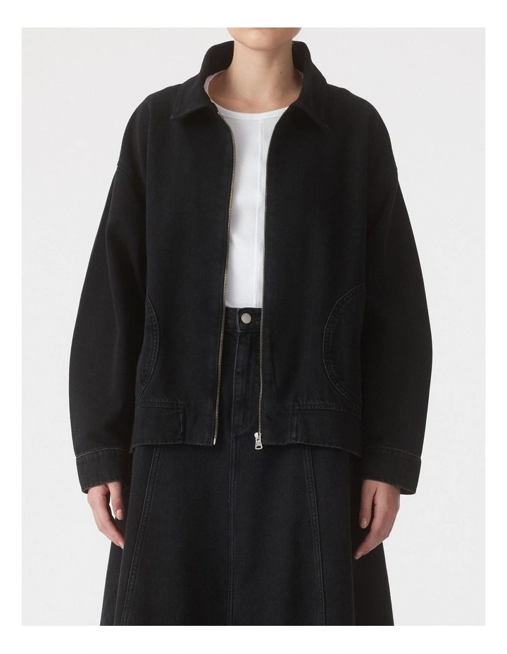 Gina Oversized Bomber Jacket in Shadow image 1