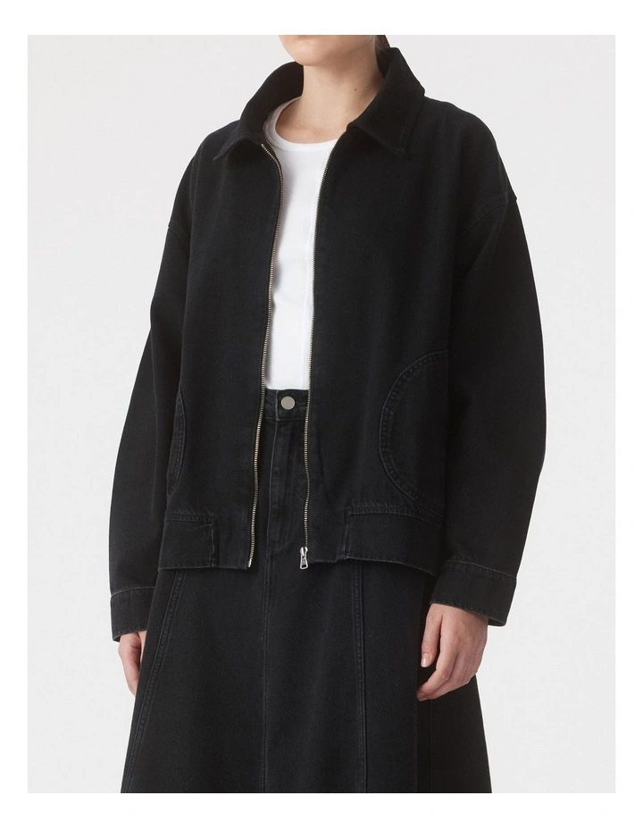 Gina Oversized Bomber Jacket in Shadow image 3