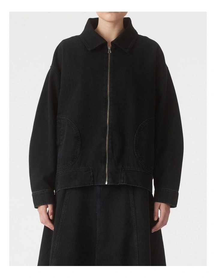 Gina Oversized Bomber Jacket in Shadow image 5