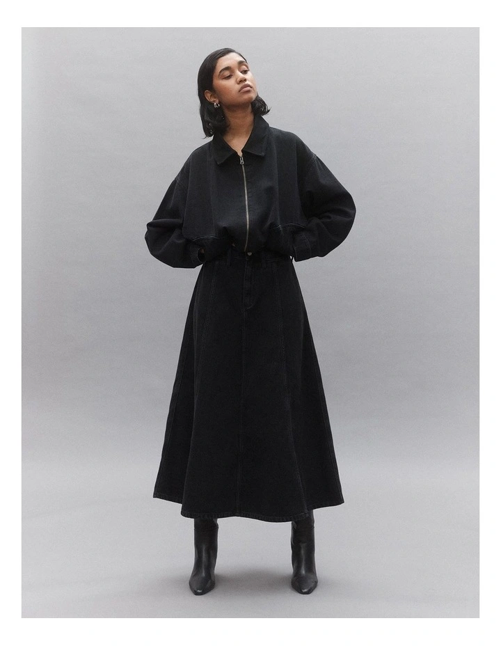 Gina Oversized Bomber Jacket in Shadow image 6