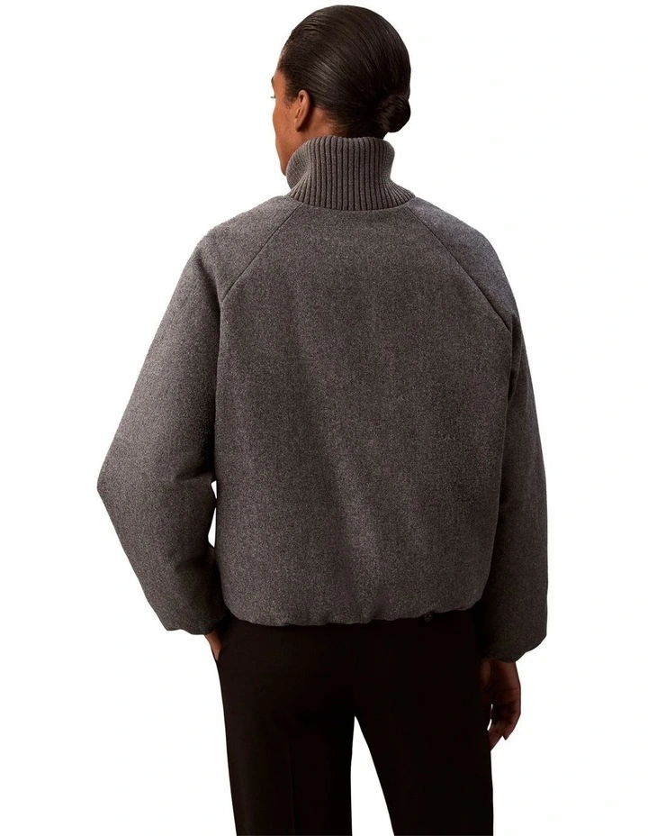 Wool Insulated Down Jacket in Grey image 2