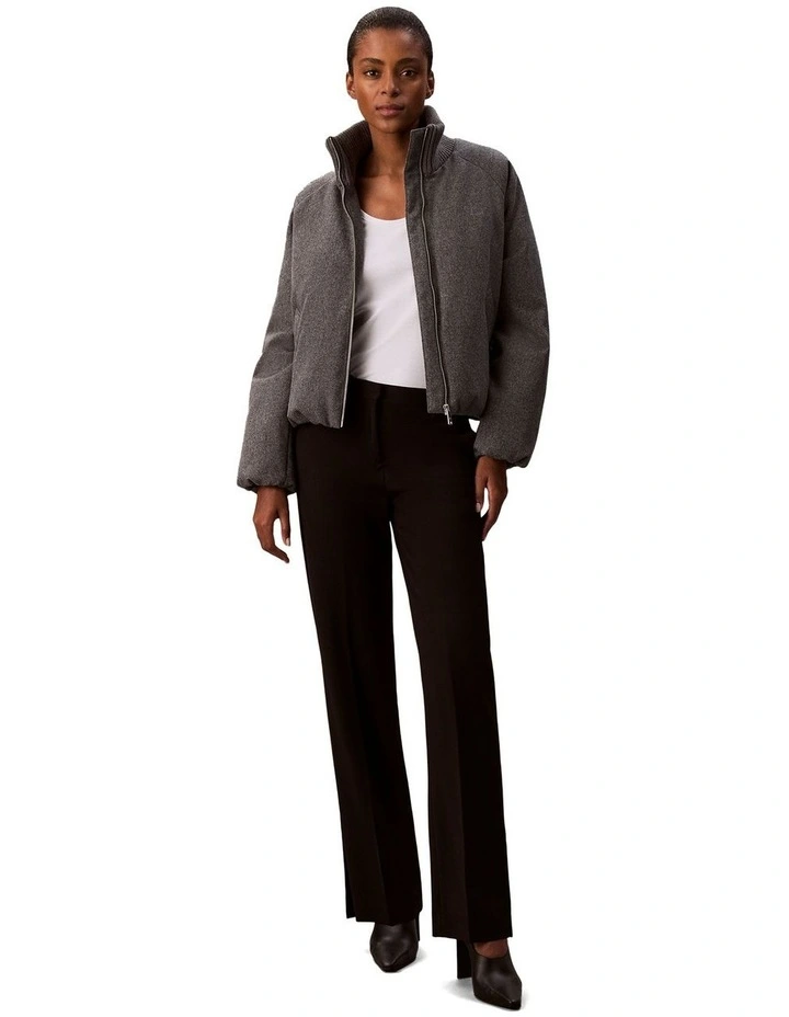 Wool Insulated Down Jacket in Grey image 6