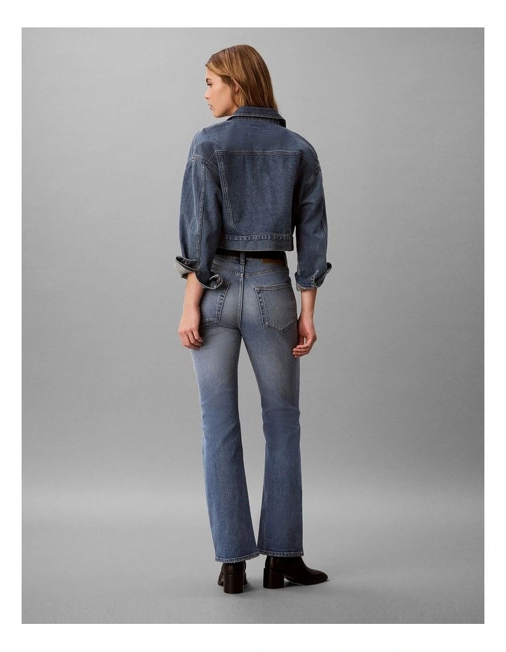 Denim Cropped Trucker Jacket in Fulton Blue image 2