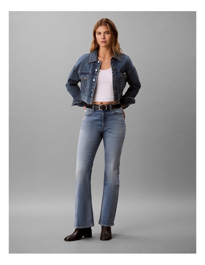 Denim Cropped Trucker Jacket in Fulton Blue image 6