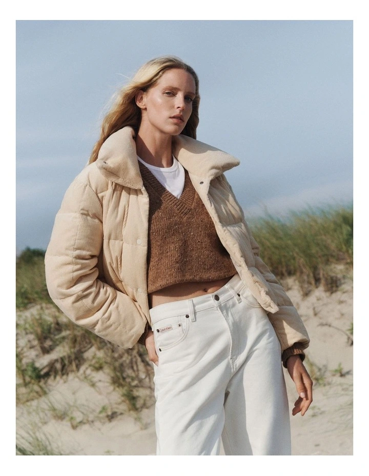 Chunky Relaxed V Neck Sweater in Brown image 6