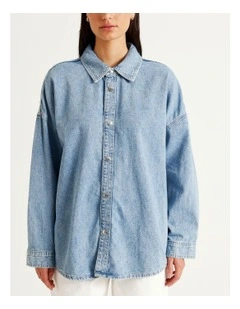 Relaxed Linen Denim Shirt in Aaron